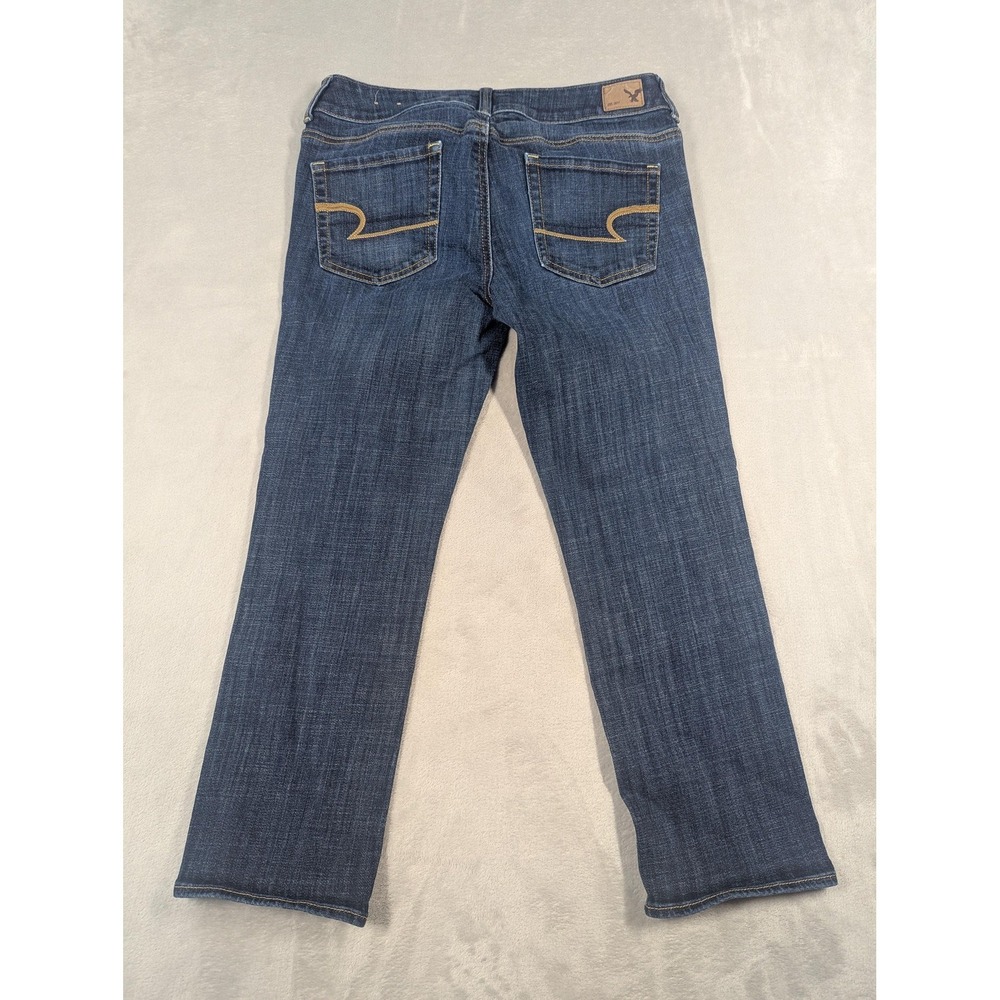 American Eagle Jeans Womens 8 Blue Artist Crop Low Rise Med Wash Stretch Denim - Picture 13 of 15